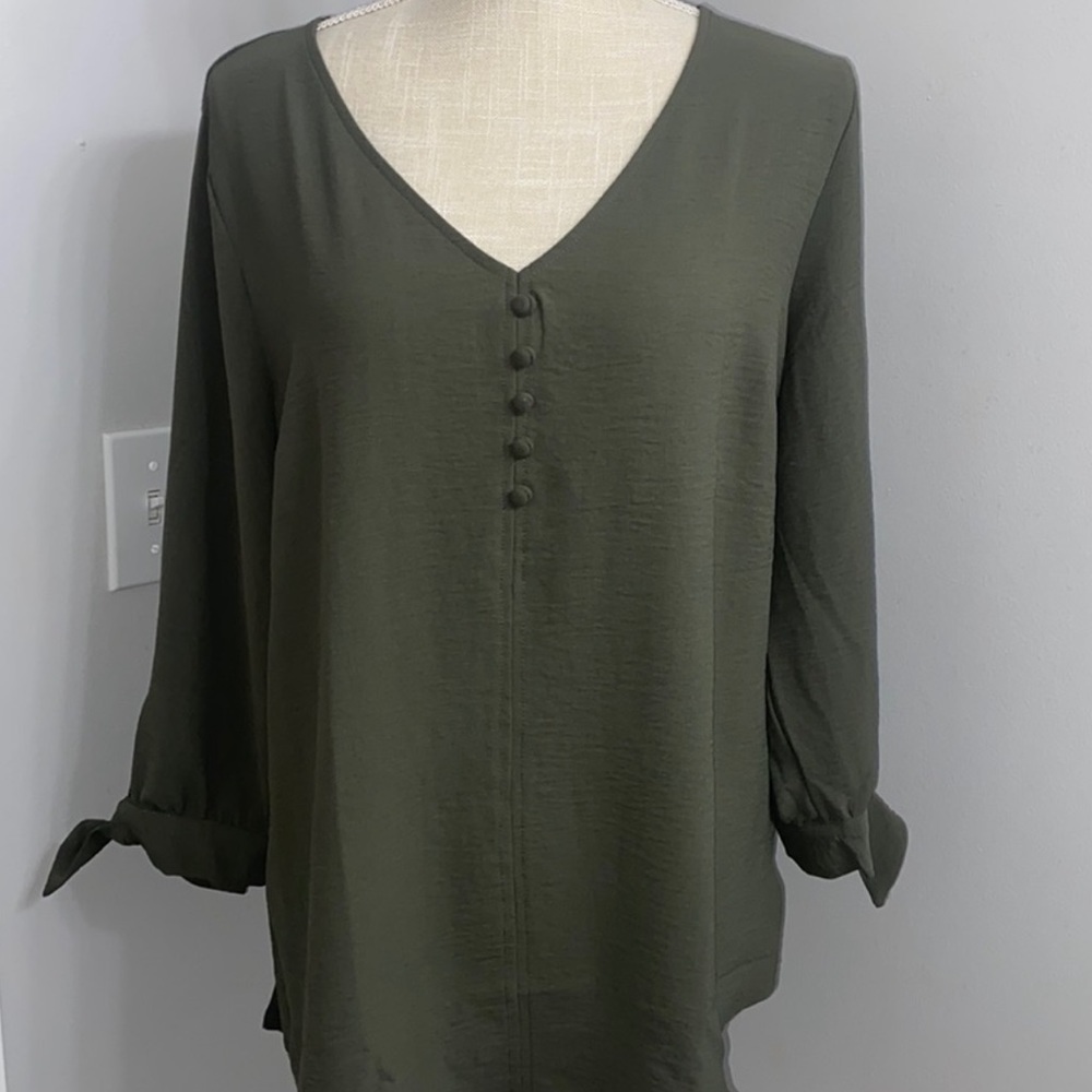 Fortune‎ & Ivy Zuri Mixed Material Blouse